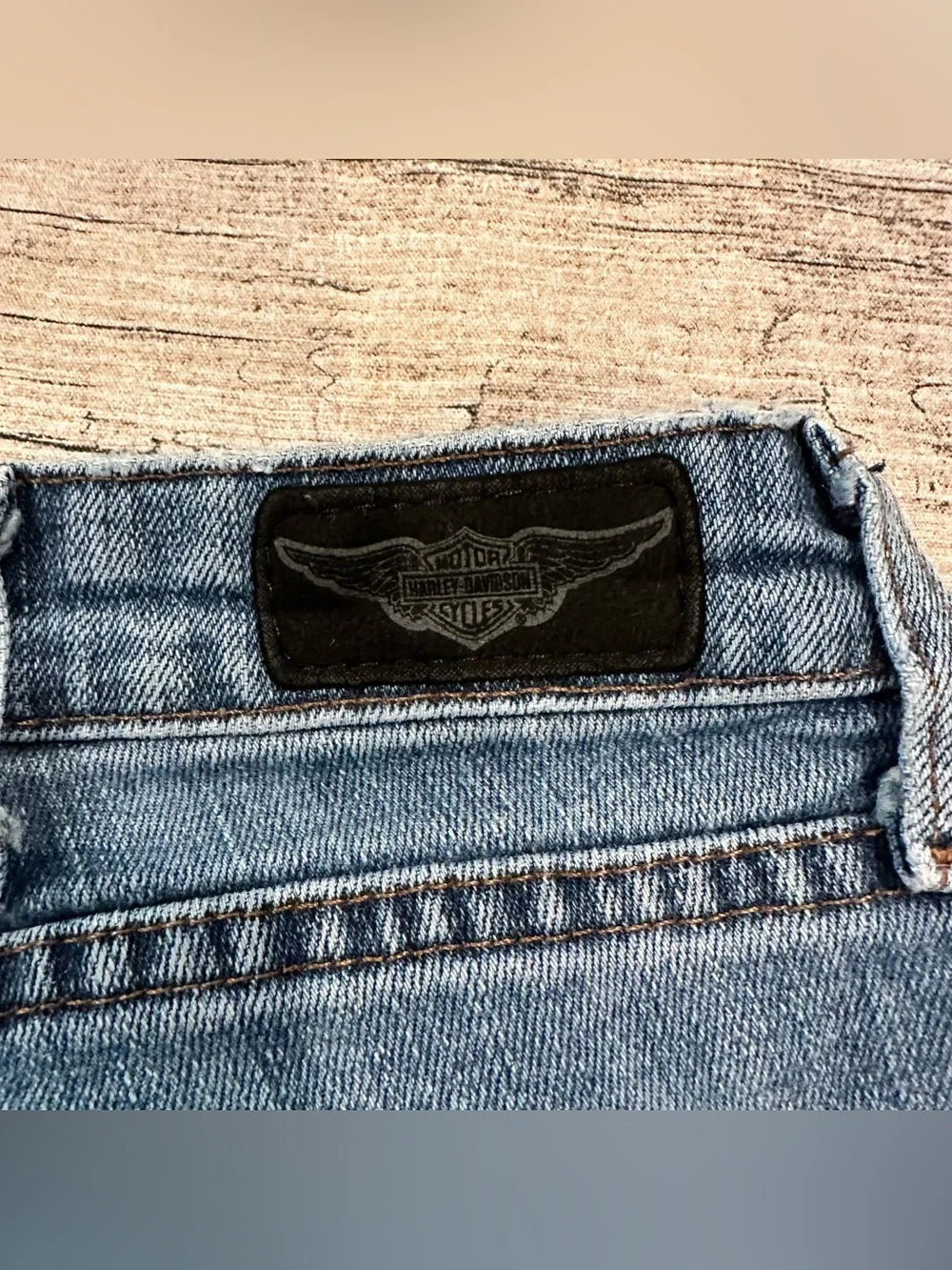 Harley Davidson Classic Women's Medium Wash Blue Bootcut Jeans Size 16